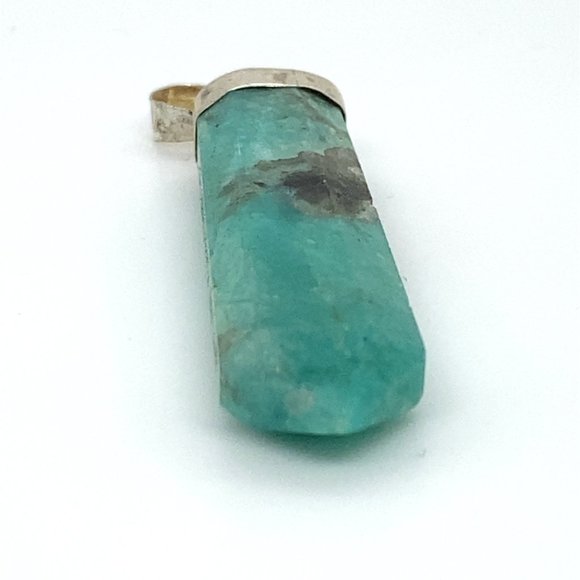 Amazonite 33.00ct Solid 925 Sterling Silver Pendant - Picture 5 of 7